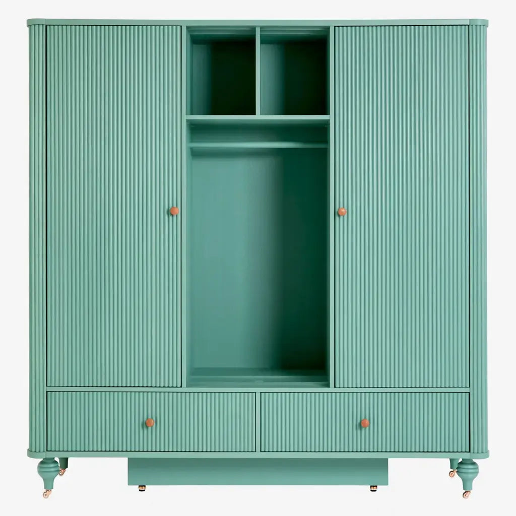 Armario con puertas laterales y hueco central - verde