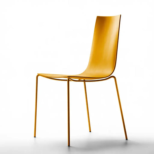 Silla con respaldo alto y patas finas - amarillo